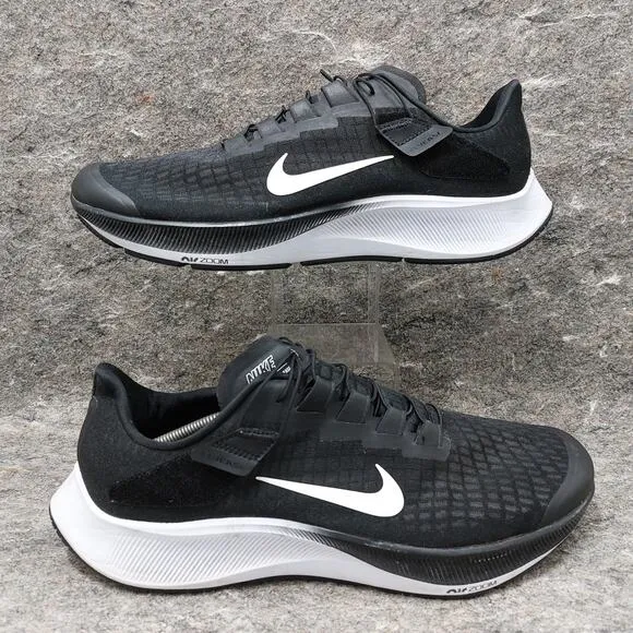 Nike Air Zoom Pegasus 37 FlyEase Wide Sneakers Men's Sz 14 Black CK8446-003