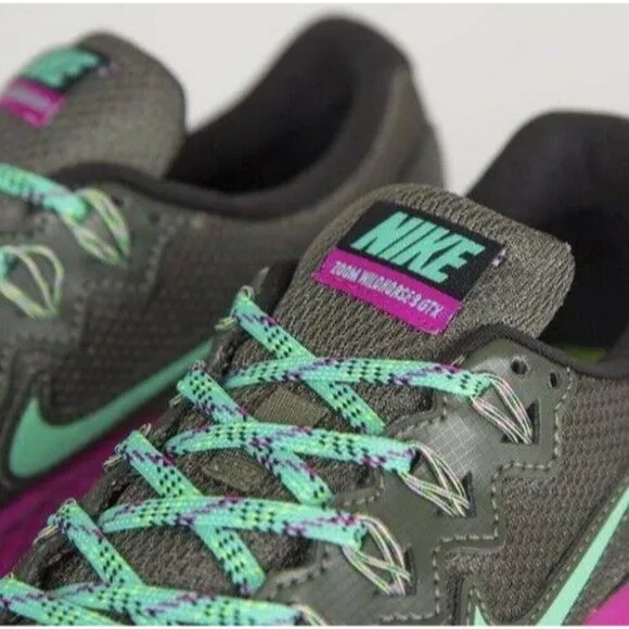 Nike Air Zoom Womens Wildhorse 3 GTX Running Shoes Gray Pink 805570-300 Size 5