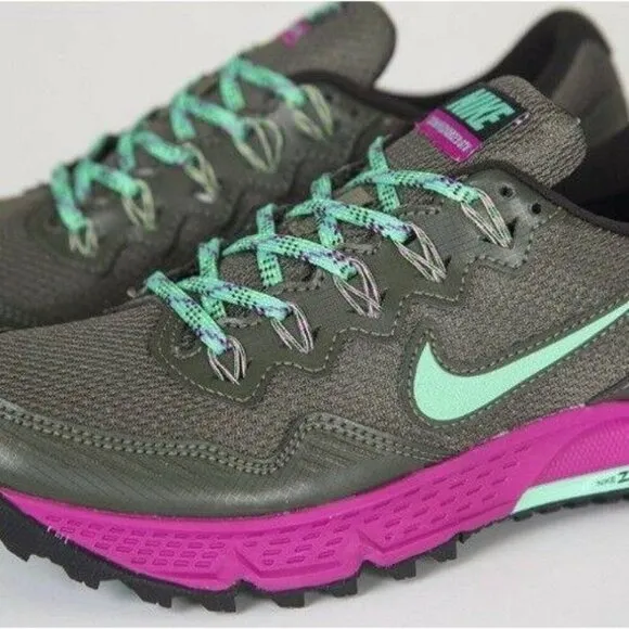 Nike Air Zoom Womens Wildhorse 3 GTX Running Shoes Gray Pink 805570-300 Size 5