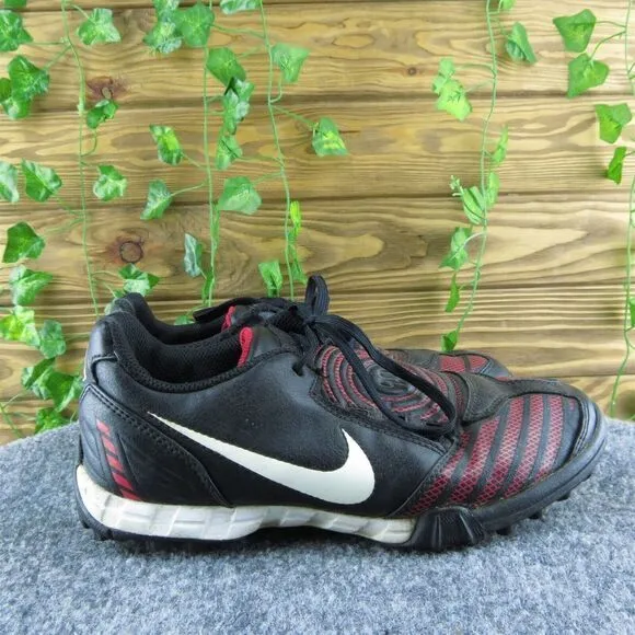 Nike Boys‎ Sneaker Shoes Athletic Red Leather Lace Up Size Y 3 Medium