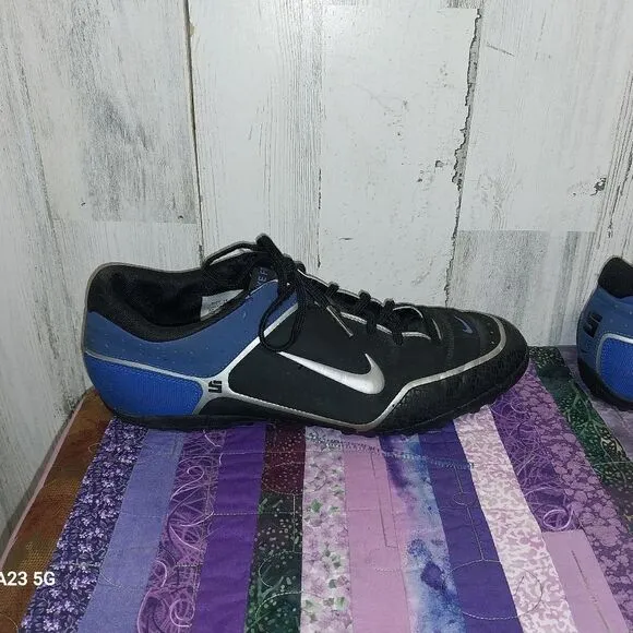 Nike First Touch II Indoor Soccer Shoes Men's 11.5 Blue Black