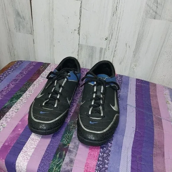 Nike First Touch II Indoor Soccer Shoes Men's 11.5 Blue Black