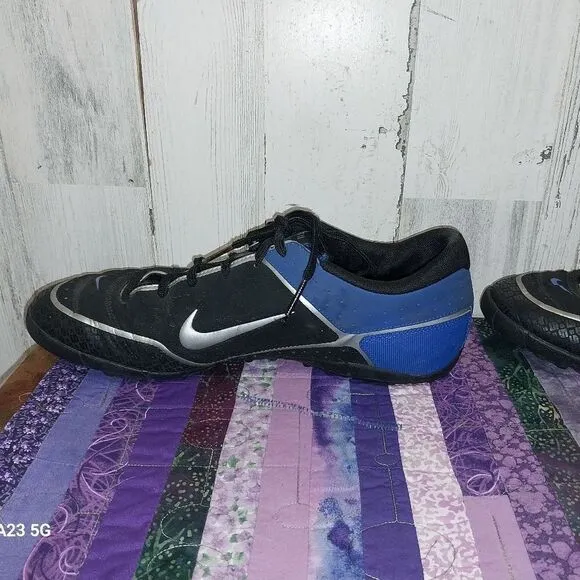 Nike First Touch II Indoor Soccer Shoes Men's 11.5 Blue Black
