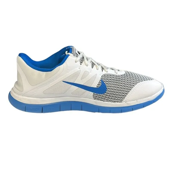 Nike Free 4.0 V4 White Blue Black #642197-140 Men's Running Shoes Sneakers 12