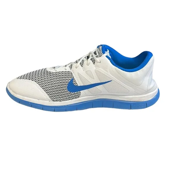 Nike Free 4.0 V4 White Blue Black #642197-140 Men's Running Shoes Sneakers 12