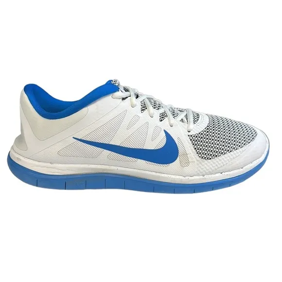 Nike Free 4.0 V4 White Blue Black #642197-140 Men's Running Shoes Sneakers 12
