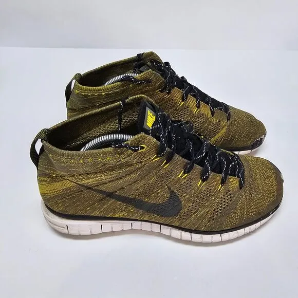 Nike Free Chukka Flyknit Yellow Black Gold Men's Shoes Size 10 639700-300