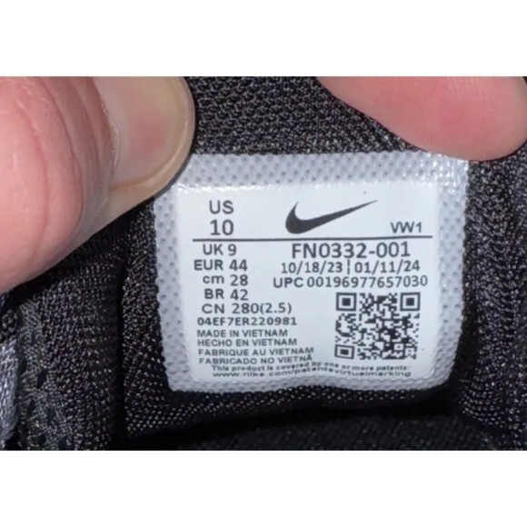 Nike Free Golf NN Mens Spikeless Golf Shoes Size 10 Black Volt Gray FN0332-001