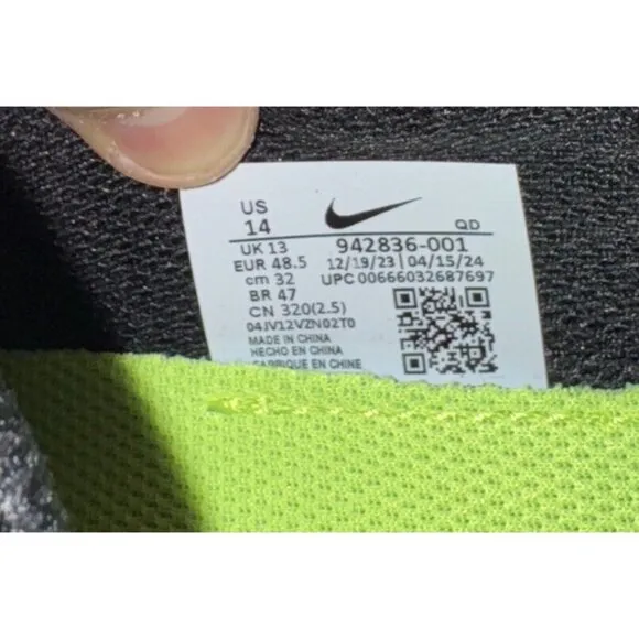 Nike Free RN 2018 Mens Athletic Running Shoes Size 14 Black White 942836-001