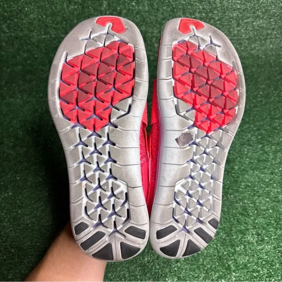 Nike Free RN Motion FK 2017 Womens 880846-601 Solar Red Flyknit Shoes Size 9