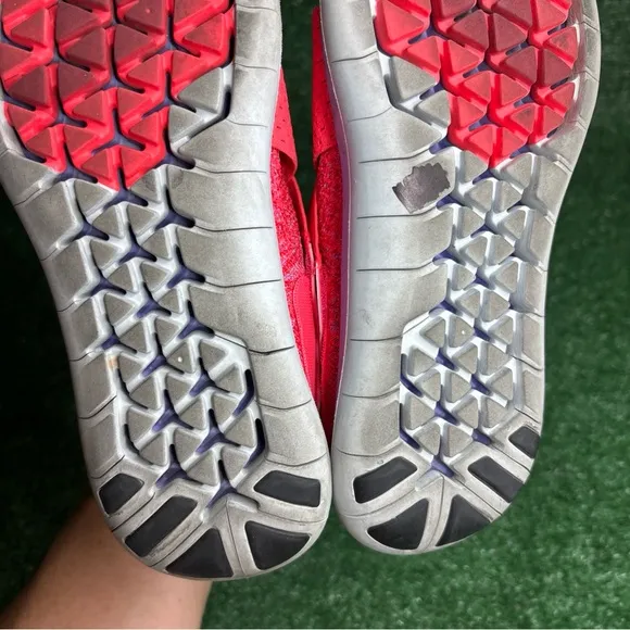 Nike Free RN Motion FK 2017 Womens 880846-601 Solar Red Flyknit Shoes Size 9