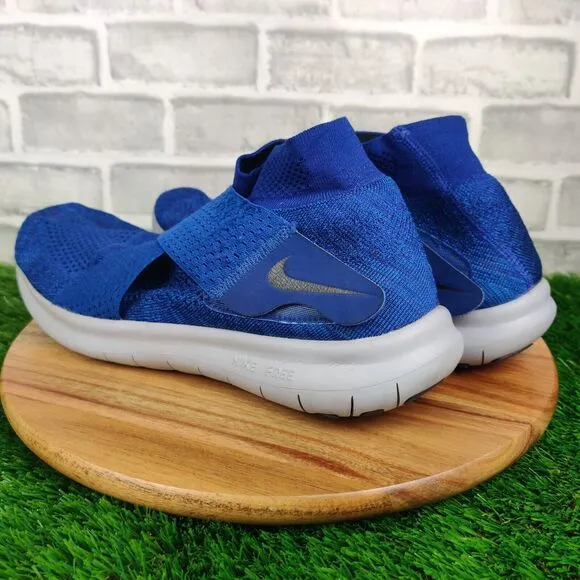 Nike Free RN Motion Flyknit Shoes Mens Size 13 Blue Athletic Sneakers 880845-401