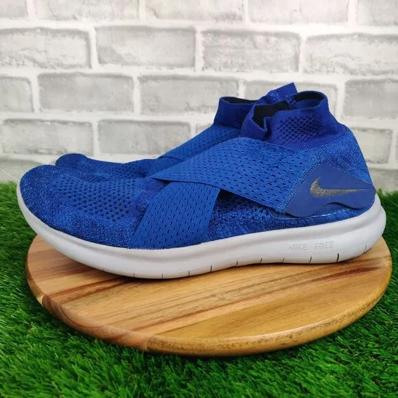 Nike Free RN Motion Flyknit Shoes Mens Size 13 Blue Athletic Sneakers 880845-401