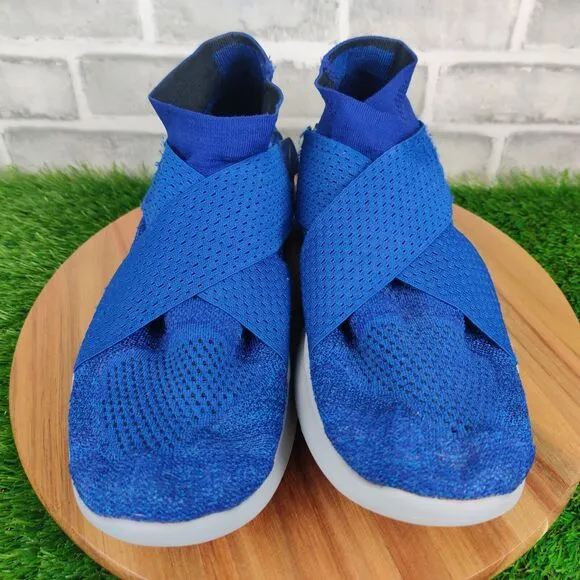Nike Free RN Motion Flyknit Shoes Mens Size 13 Blue Athletic Sneakers 880845-401