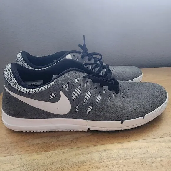 Nike Free SB Athletic Trainers Shoes Gray Black White Mens Size 10.5