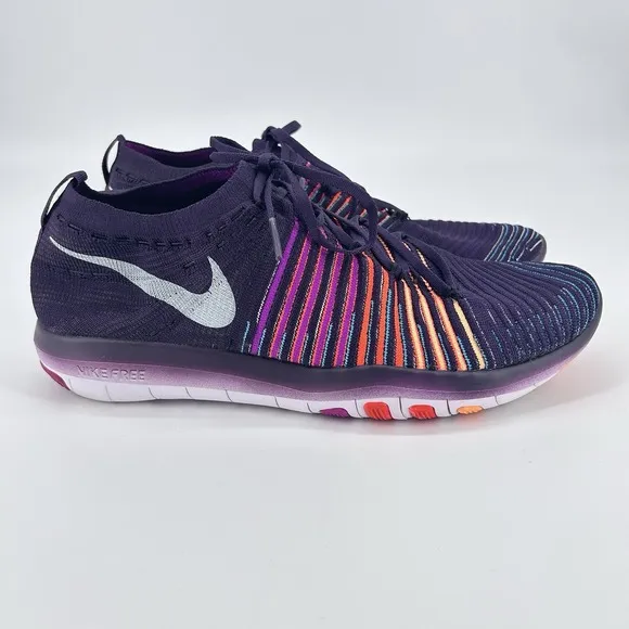 Nike Free Transform Flyknit Shoes Women's Size 11 Grand Purple Peach 833410-500