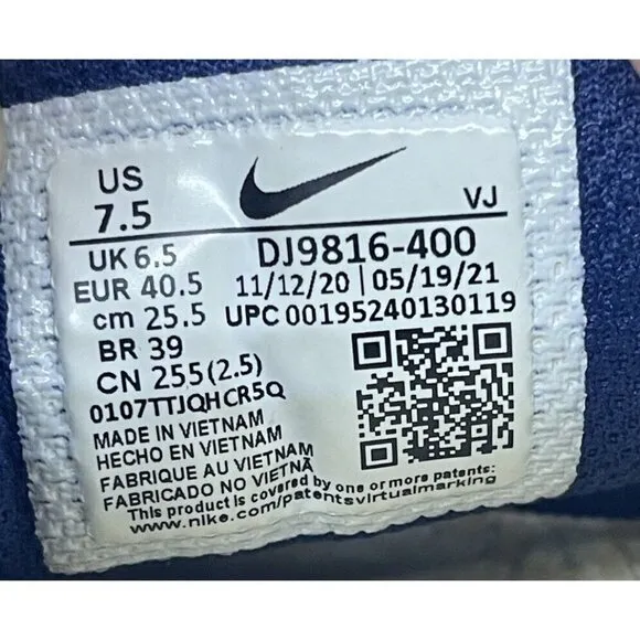 Nike Glide Flyease Men's Sneaker Shoes DJ9816-400 Blue Void Black Sail Size 7.5