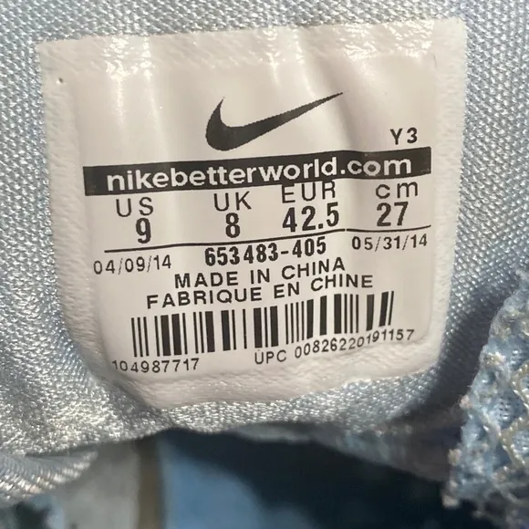 NIKE Hyperdunk TB Blue Basketball Sneakers, Shoes size 8.5 Womens - # 653484-404