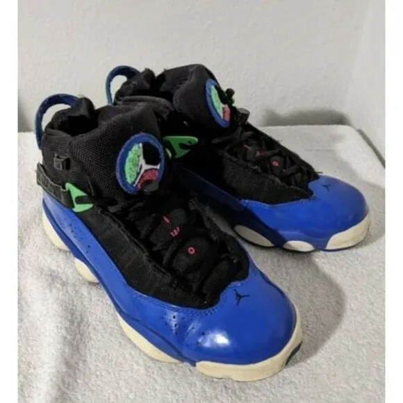 Nike Jordan 6 Rings GS Youth Sz 7 Y Game Royal Lucid Green 323399-039 Shoes