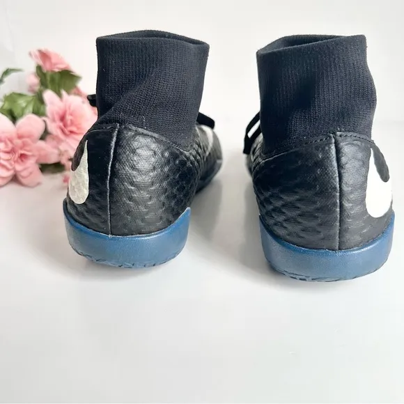 Nike Kids Jr. Hypervenomx Phelon III Dynamic Fit Black White Blue Indoor Shoes
