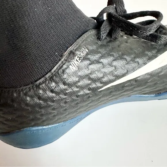Nike Kids Jr. Hypervenomx Phelon III Dynamic Fit Black White Blue Indoor Shoes