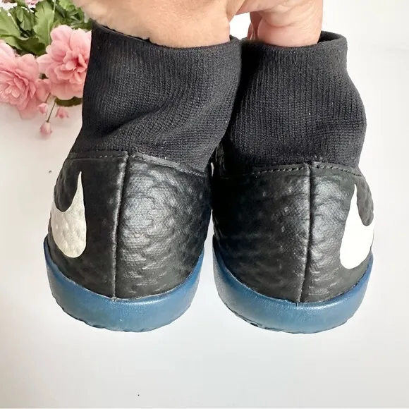 Nike Kids Jr. Hypervenomx Phelon III Dynamic Fit Black White Blue Indoor Shoes
