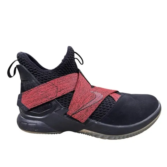 Nike Lebron Soldier XII 12 Basketball Shoes Black Red AO2609-003 Men's Size 11.5