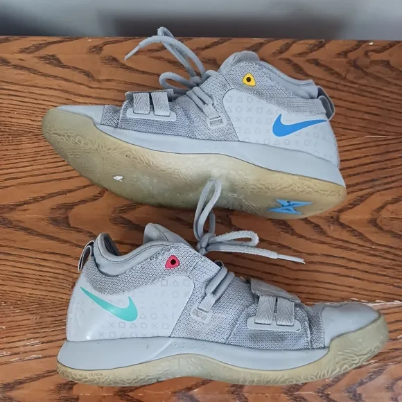 Nike Paul George  PlayStation Basketball Youth 6.5 Sneakers Shoes Gray
