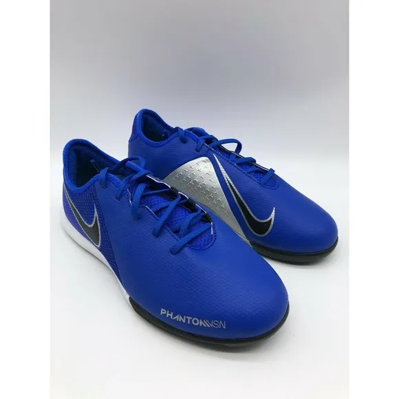 Nike Phantom Vision Indoor Soccer Shoes Blue &amp; Black AR4345-400 Size 5Y NEW