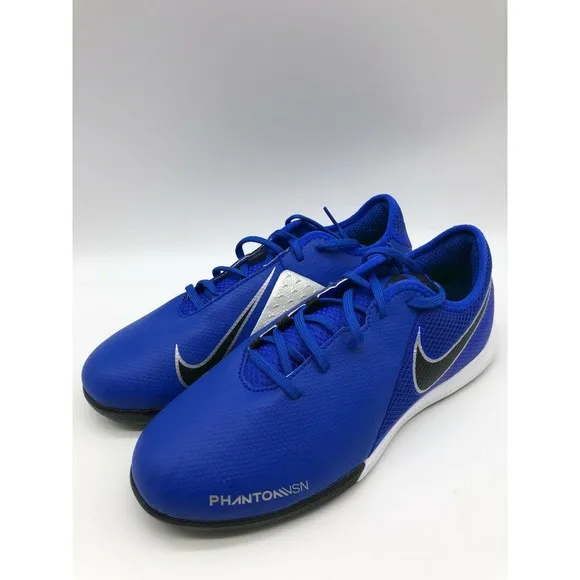 Nike Phantom Vision Indoor Soccer Shoes Blue &amp; Black AR4345-400 Size 5Y NEW