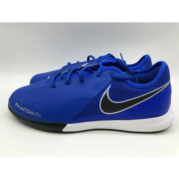 Nike Phantom Vision Indoor Soccer Shoes Blue &amp; Black AR4345-400 Size 5Y NEW