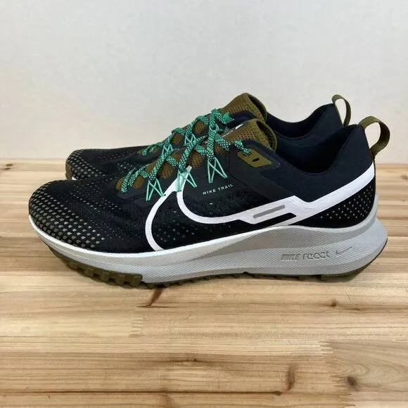 Nike React Pegasus Trail 4 Hiking Running shoes mens 14 Black tan green