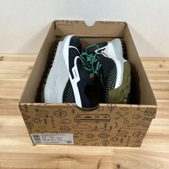 Nike React Pegasus Trail 4 Hiking Running shoes mens 14 Black tan green