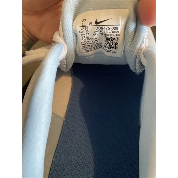 Nike Revolution 6 Wide Pure Platinum Thunder Blue Running Shoes Men's Size 11