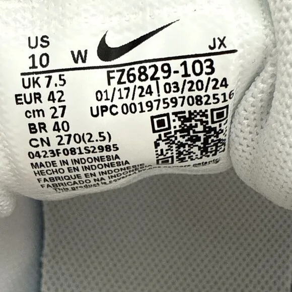 Nike Revolution 7 Women's Size 10 Wide White Athletic Running Shoes FZ6829 103