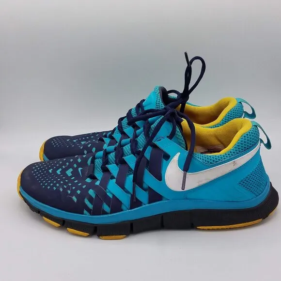 Nike Shoes Free Trainer 5.0 N7 Blackened Blue Varsity Maize Mens 10 584779-447