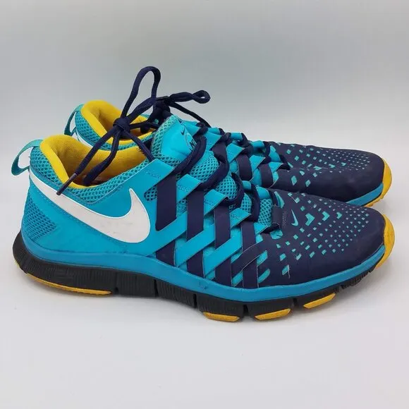 Nike Shoes Free Trainer 5.0 N7 Blackened Blue Varsity Maize Mens 10 584779-447