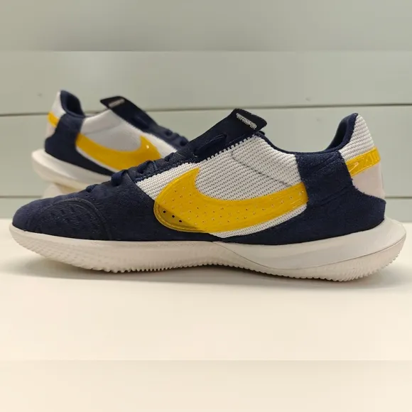 Nike Streetgato Midnight Navy Vivid Sulfur Indoor Soccer Futsal Cleats Men's 6