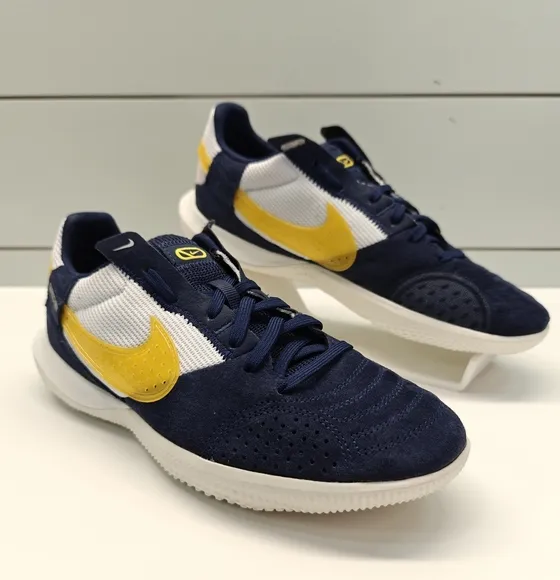 Nike Streetgato Midnight Navy Vivid Sulfur Indoor Soccer Futsal Cleats Men's 6