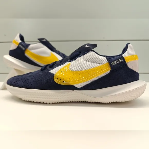 Nike Streetgato Midnight Navy Vivid Sulfur Indoor Soccer Futsal Cleats Men's 6