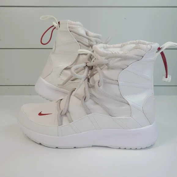 Nike Tanjun High Rise Phantom Tan Red Women's Wide Snow Boots Shoes size 9.5
