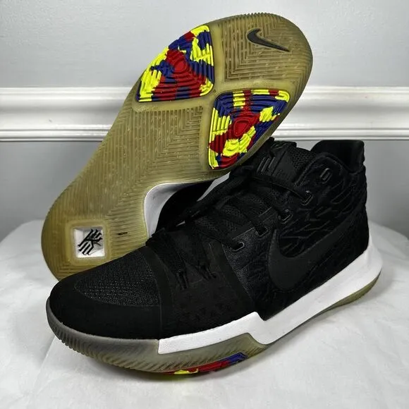 Nike Zoom Kyrie 3 III Black Multi Running Shoes Sneakers 852395-009 Men's 12
