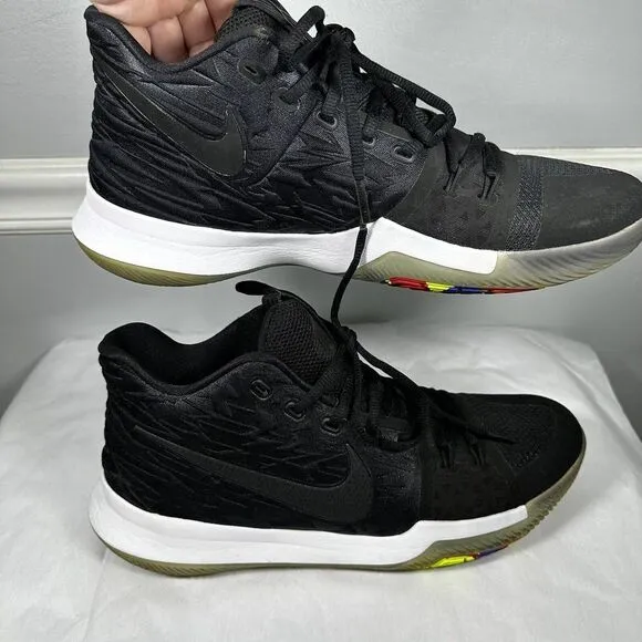 Nike Zoom Kyrie 3 III Black Multi Running Shoes Sneakers 852395-009 Men's 12