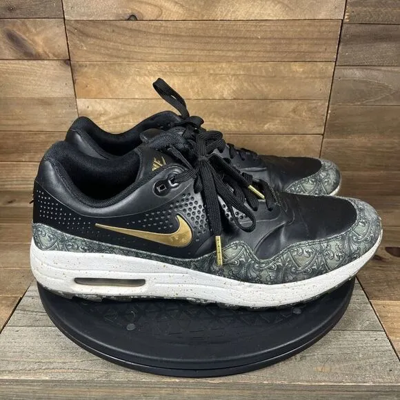Nike Air Max 1 Golf NRG Payday Men’s Size 9.5 Lace Up Low Golf Shoes Black
