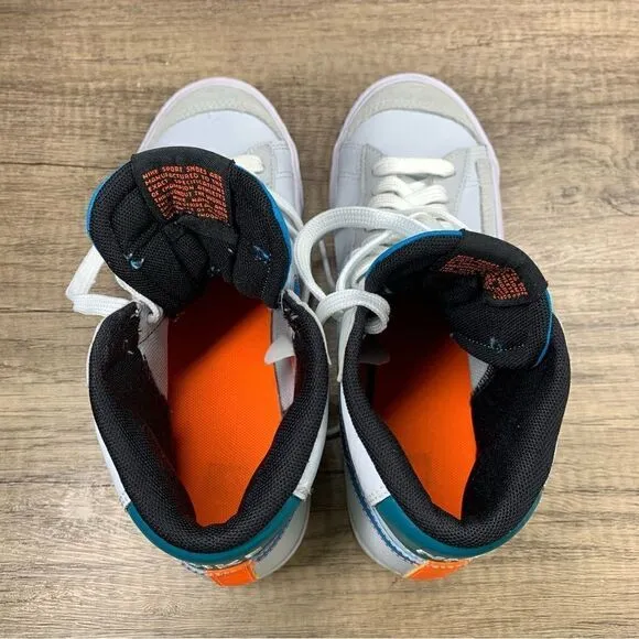 Nike~Youth~Blazer Mid 77 GS White/Blue/Orange Shoes~Size 4.5Y