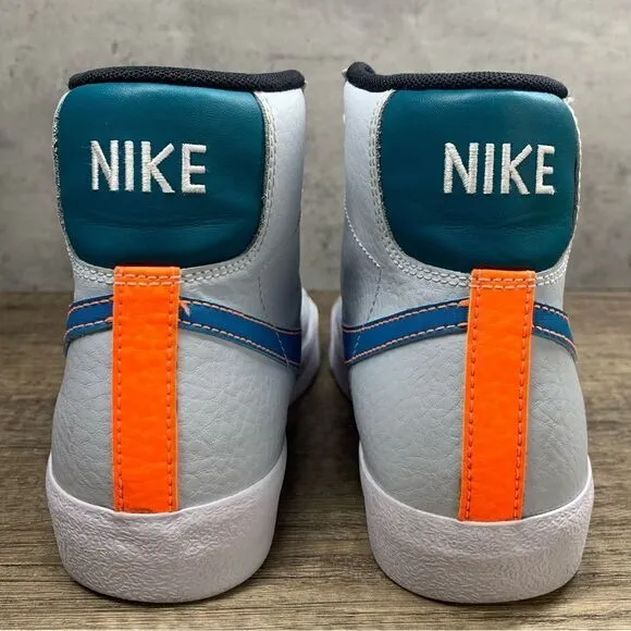 Nike~Youth~Blazer Mid 77 GS White/Blue/Orange Shoes~Size 4.5Y
