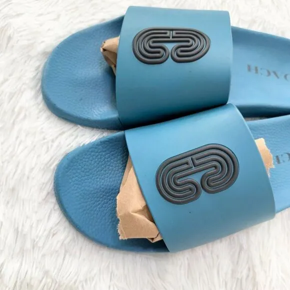 NO BOX Men Coach Sandals Slides With Logo in Blue Size US 13