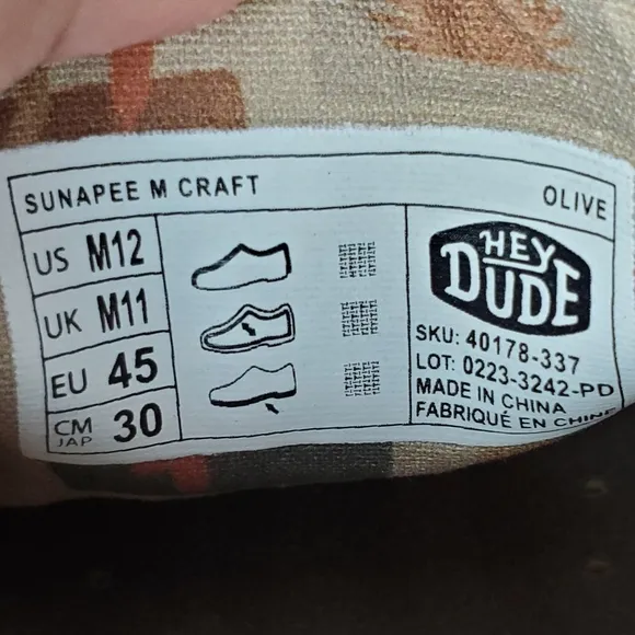 NWB Hey Dude sunapee craft slip on shoes olive casual summer lightweight comfort