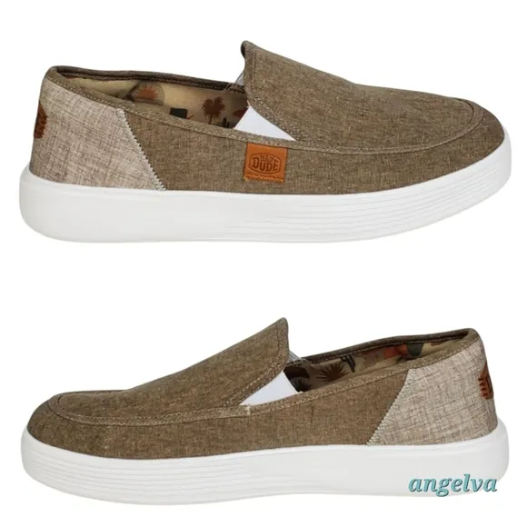 NWB Hey Dude sunapee craft slip on shoes olive casual summer lightweight comfort