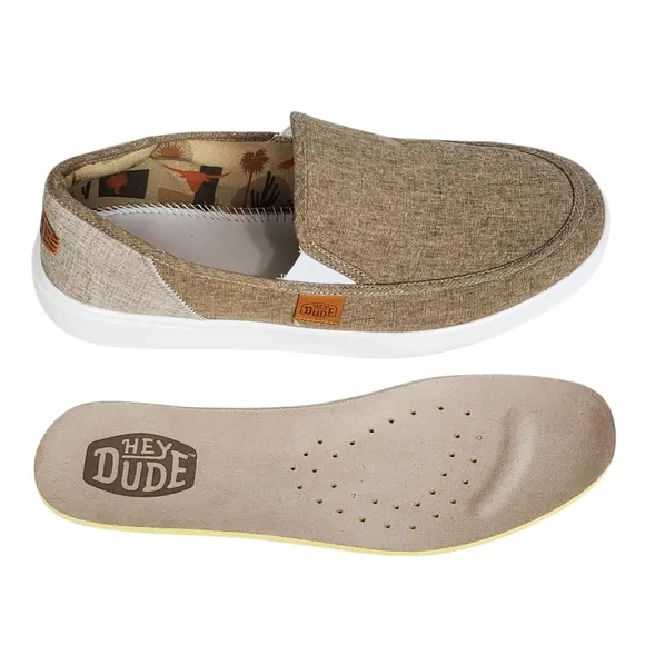 NWB Hey Dude sunapee craft slip on shoes olive casual summer lightweight comfort